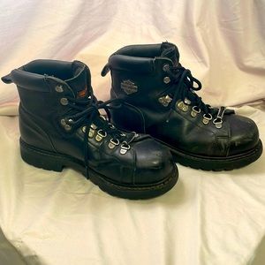 Harley Davidson Steel Toed Lace Up Motorcycle Boots